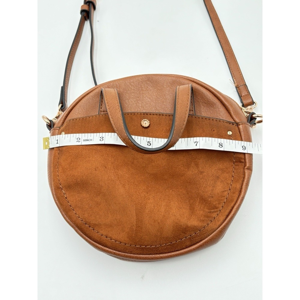 Lauren Conrad LC Round Crossbody Bag Brown Boho Festival Circle Purse - Picture 6 of 12